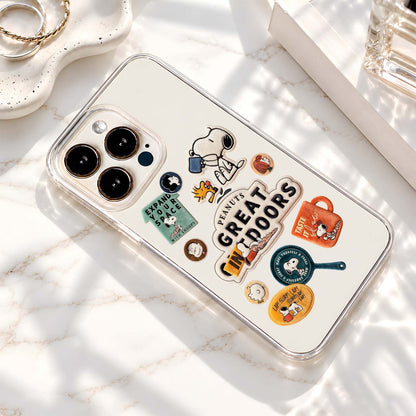 Snoopy Adventure Patches Clear Silicon Cover