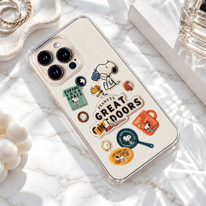 Snoopy Adventure Patches Clear Silicon Cover