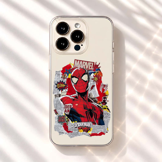 Spiderman Comic Collage Clear Silicon Cover