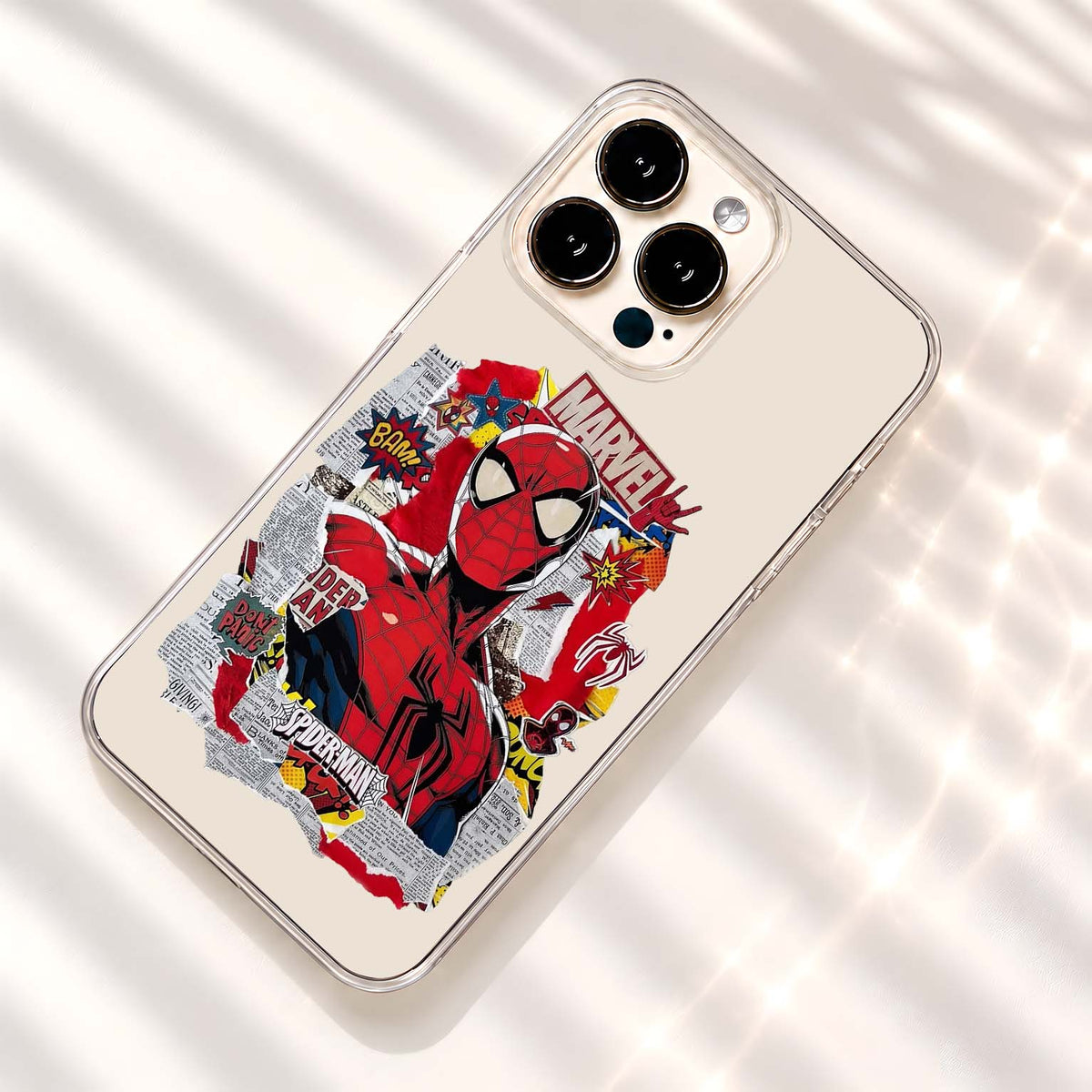 Spiderman Comic Collage Clear Silicon Cover