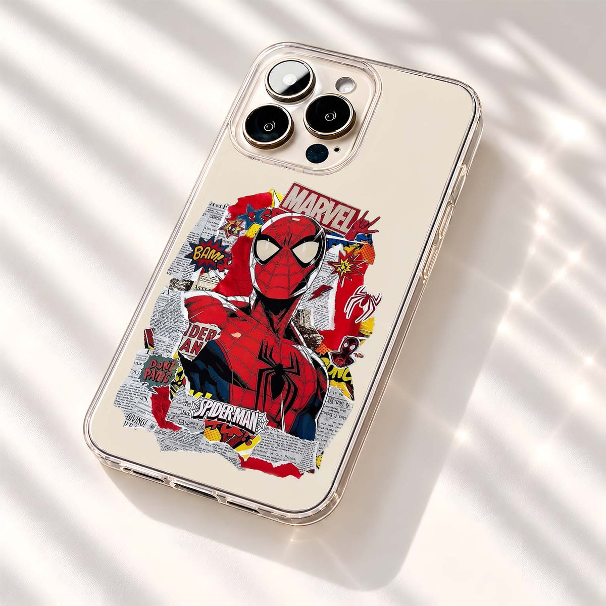 Spiderman Comic Collage Clear Silicon Cover