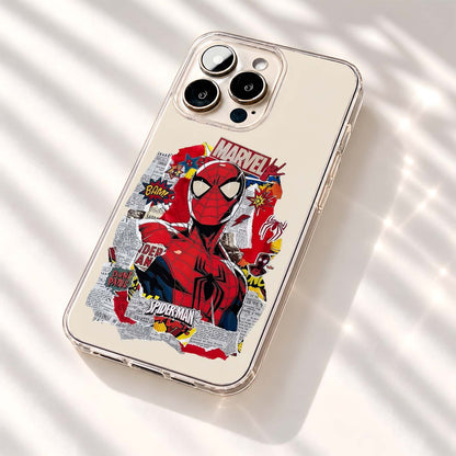 Spiderman Comic Collage Clear Silicon Cover