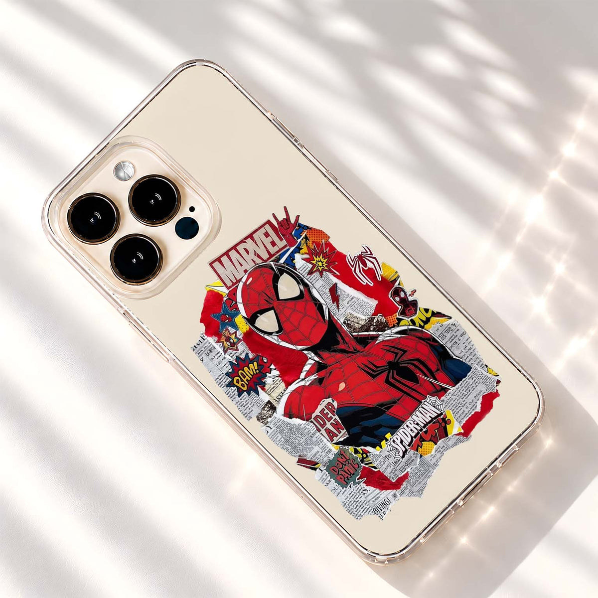 Spiderman Comic Collage Clear Silicon Cover