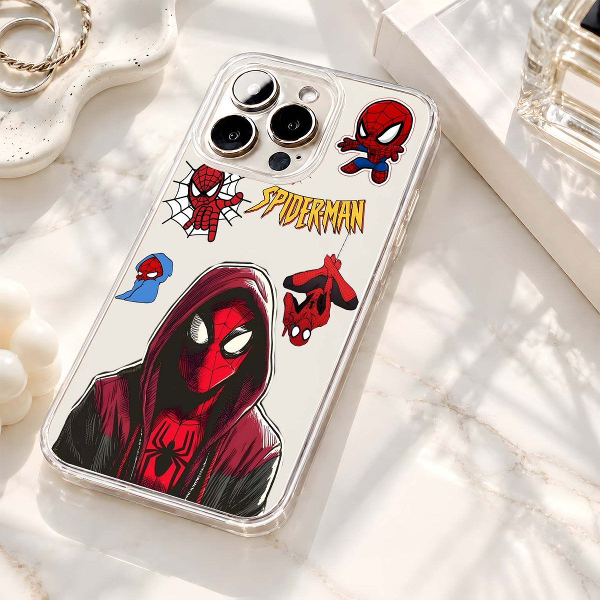Spiderman Hoodie Collage Clear Silicon Cover