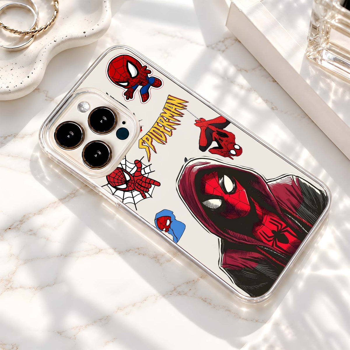 Spiderman Hoodie Collage Clear Silicon Cover