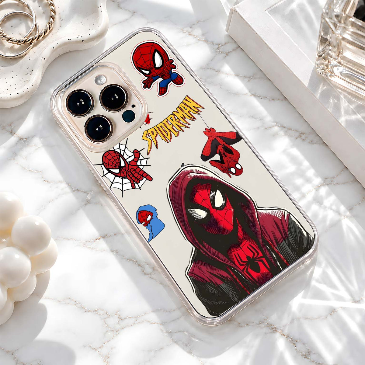 Spiderman Hoodie Collage Clear Silicon Cover