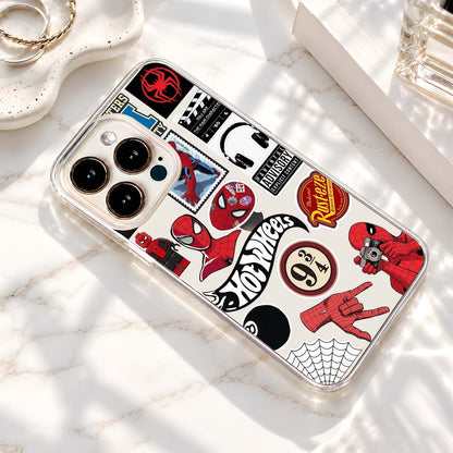 Spiderman Retro Stickers Clear Silicon Cover