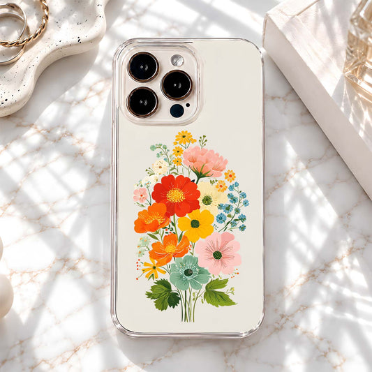 Spring Flower Bouquet Clear Silicon Cover