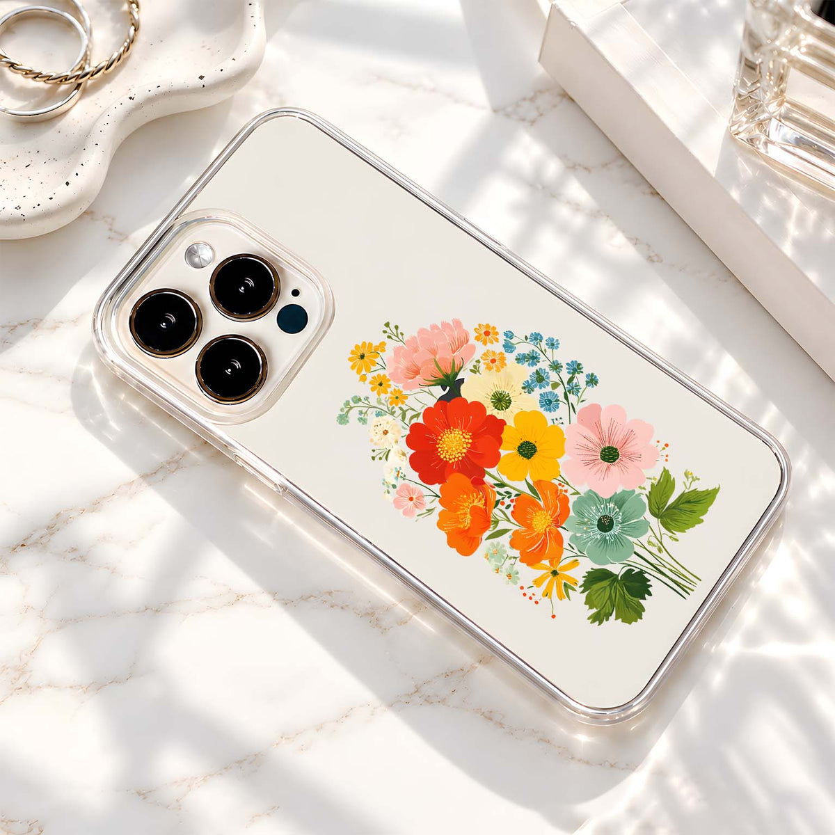 Spring Flower Bouquet Clear Silicon Cover