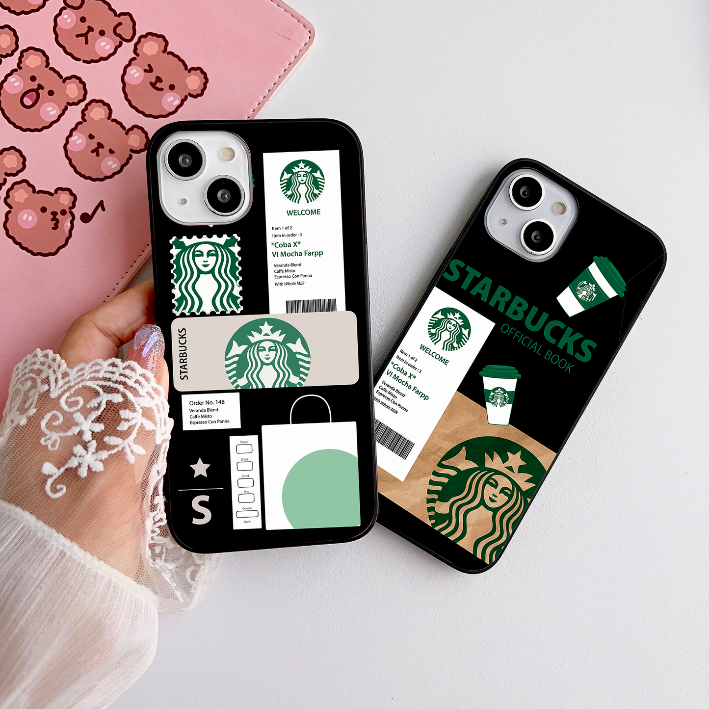 Starbucks Mocha,Teddy, Offical Glass Case