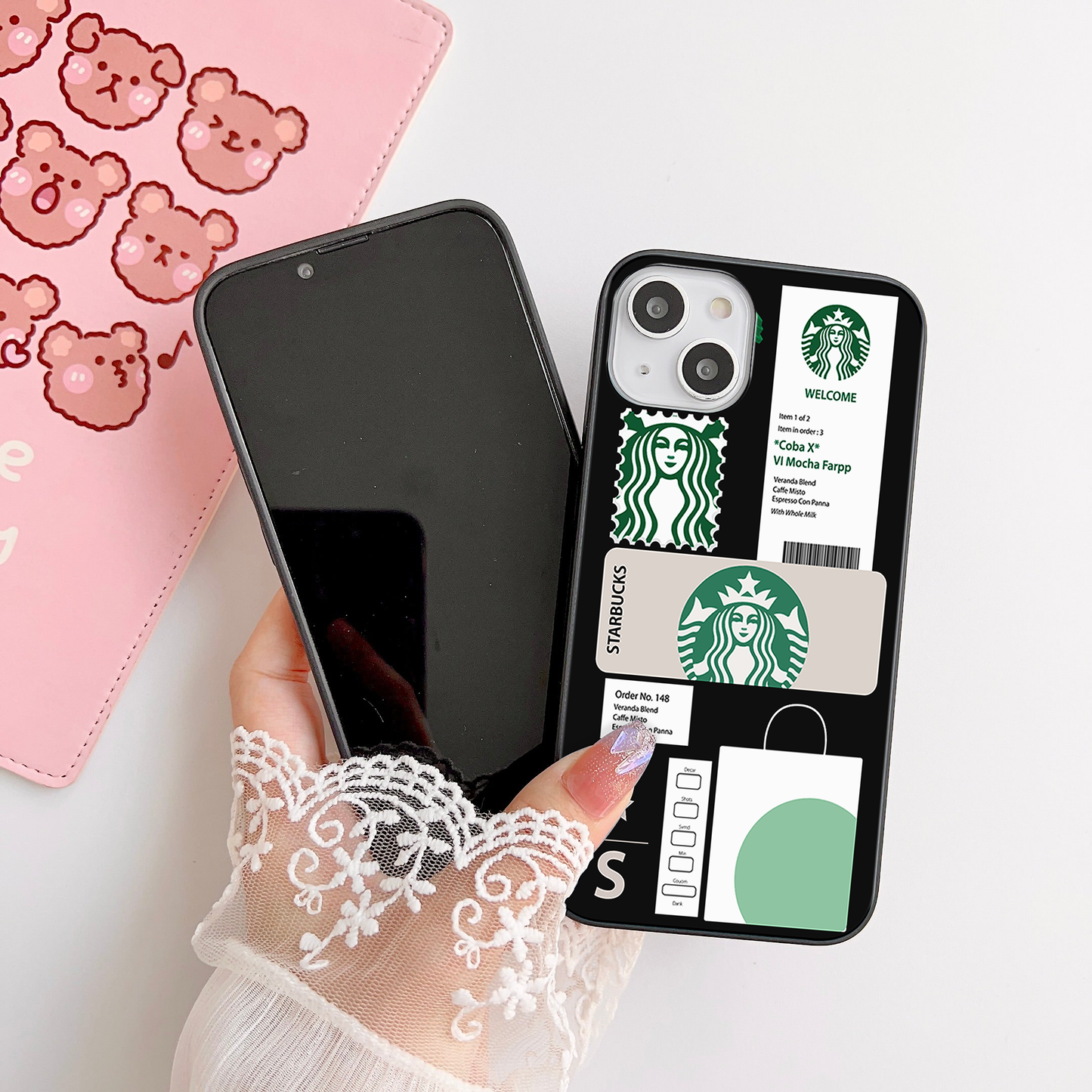 Starbucks Mocha,Teddy, Offical Glass Case