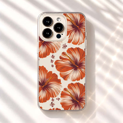 Sunset Hibiscus Bloom Clear Silicon Cover
