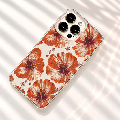 Sunset Hibiscus Bloom Clear Silicon Cover