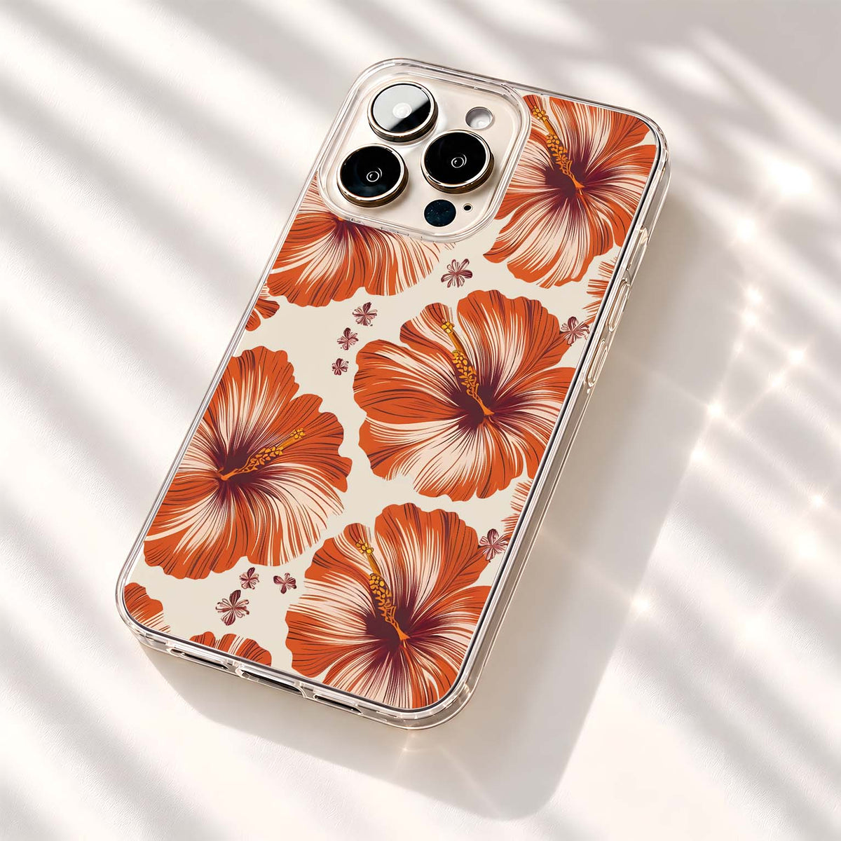 Sunset Hibiscus Bloom Clear Silicon Cover