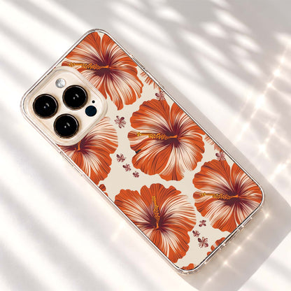 Sunset Hibiscus Bloom Clear Silicon Cover