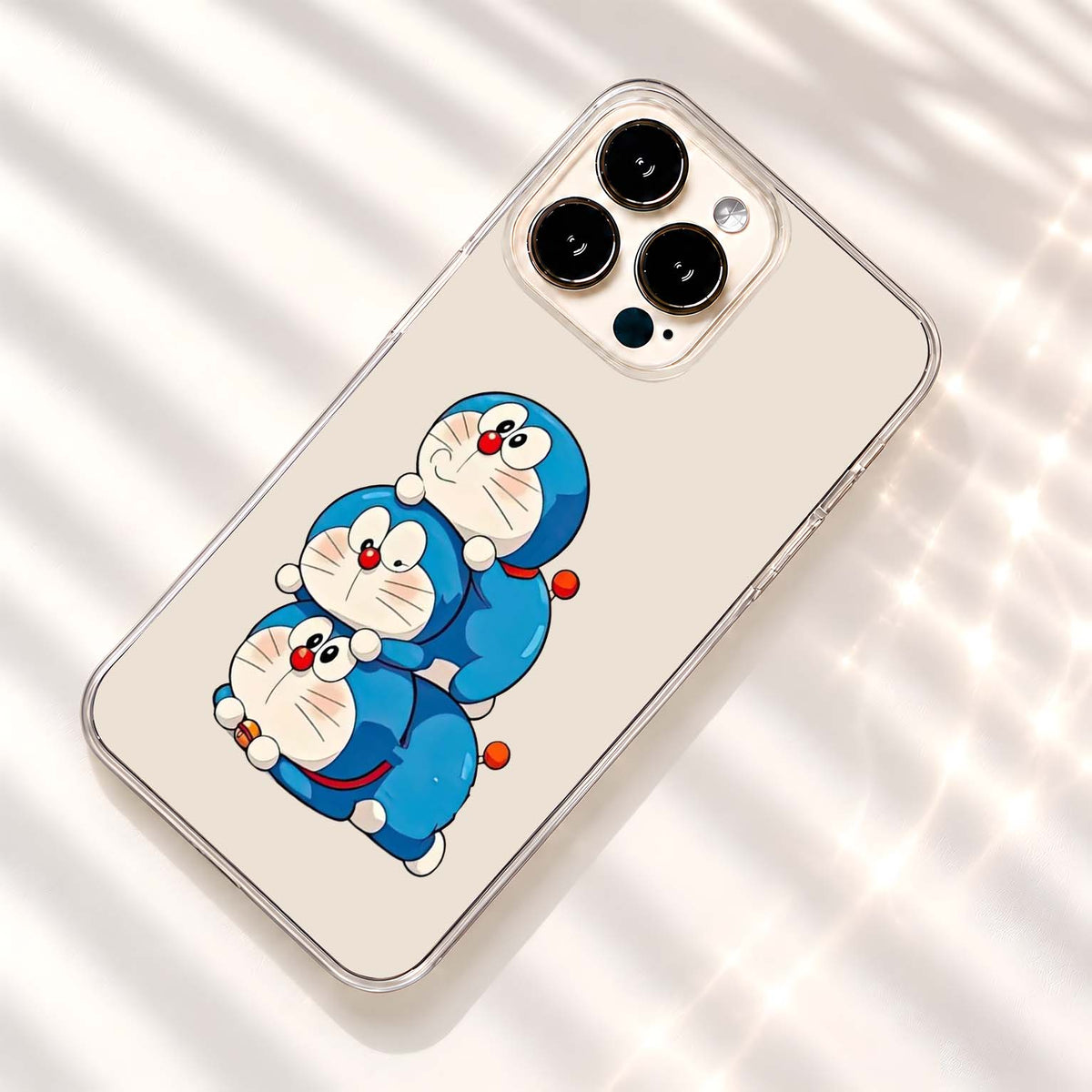 Triple Doraemon Cuteness Clear Silicon Cover