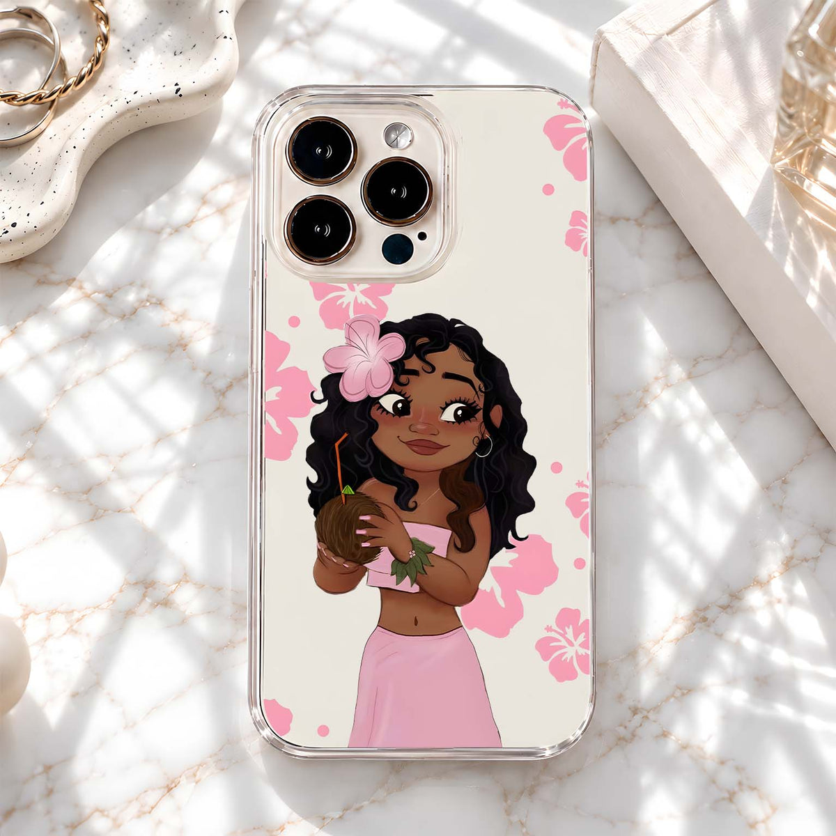 Tropical Coconut Girl Clear Silicon Cover