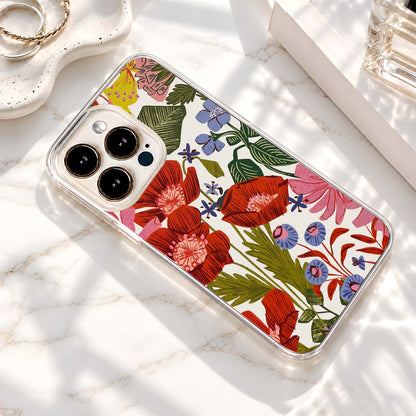 Tropical Floral Pattern Clear Silicon Cover