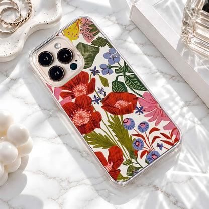 Tropical Floral Pattern Clear Silicon Cover