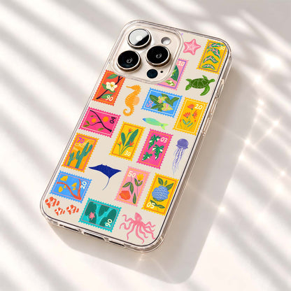 Tropical Stamp Collection Clear Silicon Cover