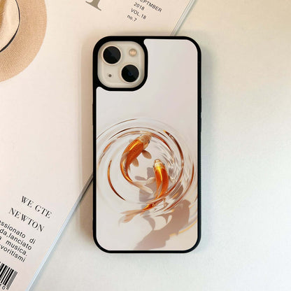 Twin Koi Whirl Glass Case