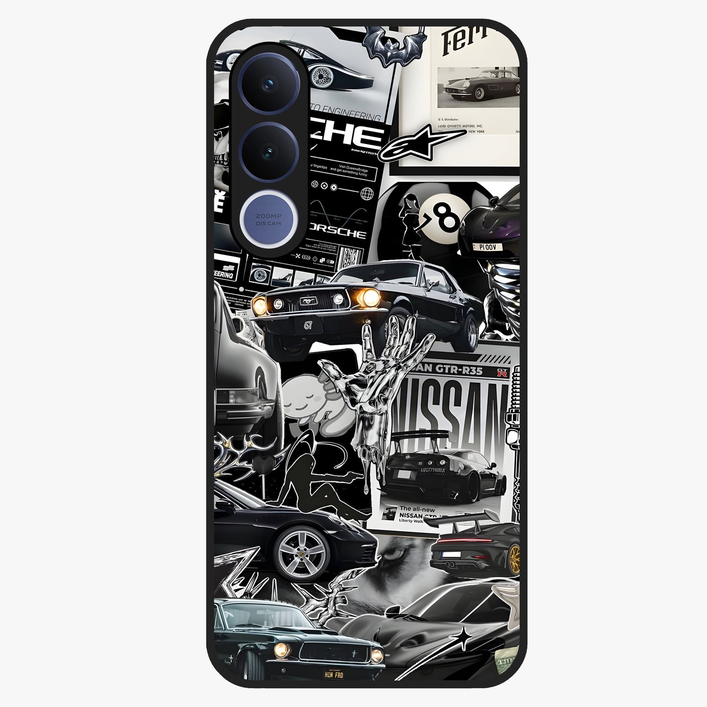Aesthetic Dark Love Glass Case showing flat back view with dark romantic artwork and glossy glass finish.