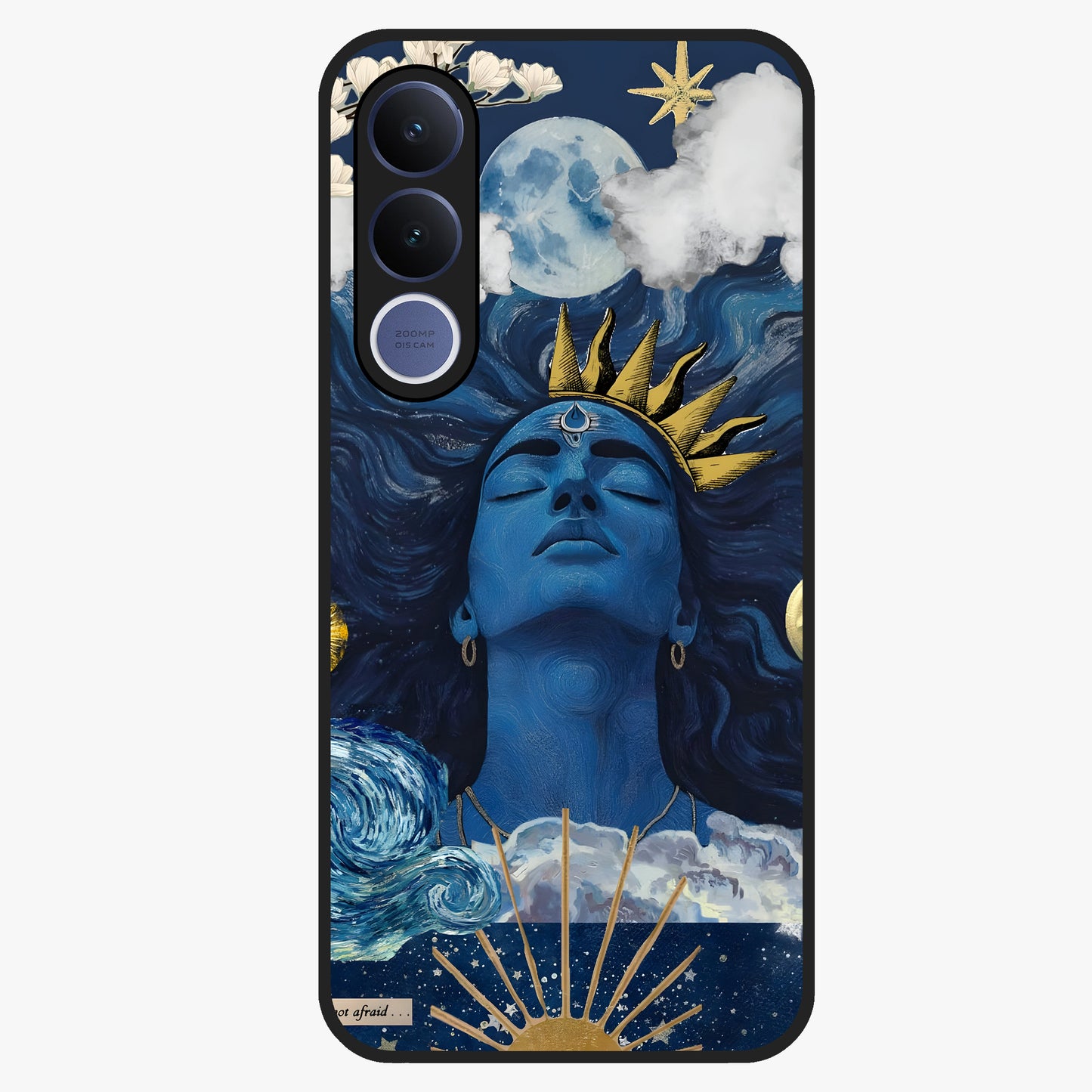 Aesthetic Lord Shiva Glass Case showing flat back view with divine Shiva artwork and glossy glass finish.