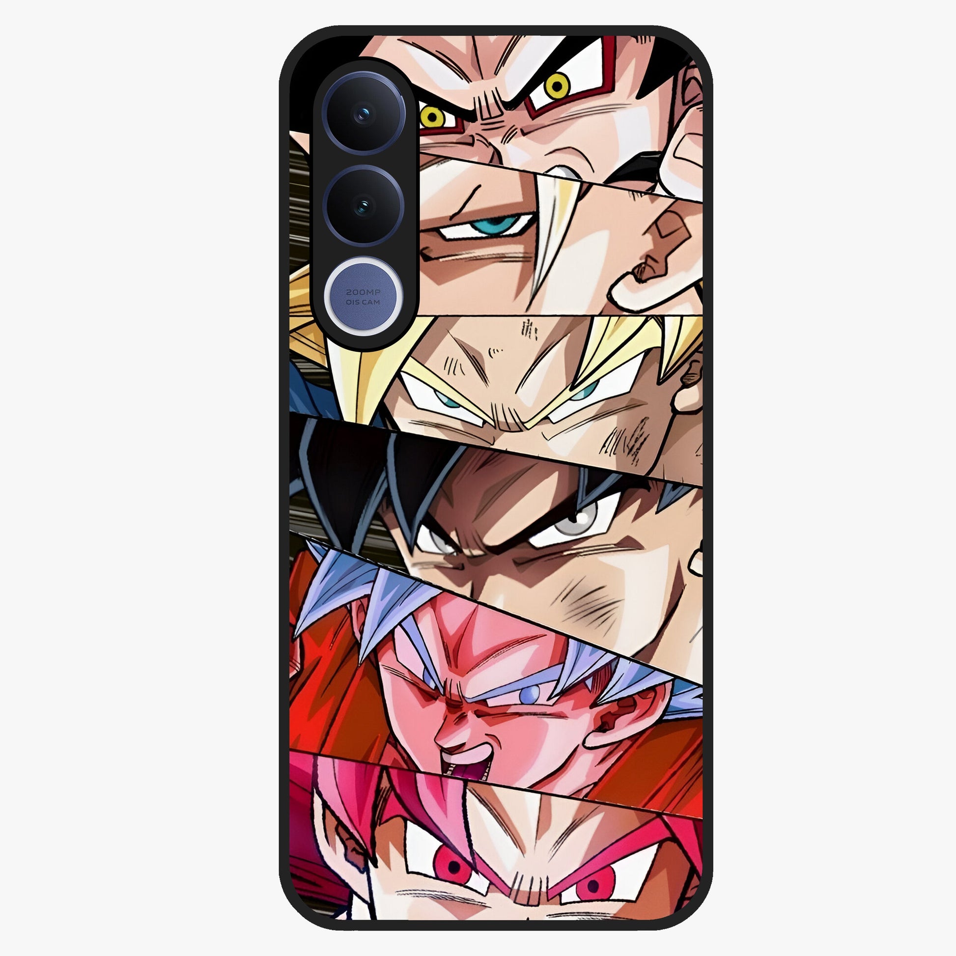 Anime Character Glass Case showing flat back view with vibrant anime artwork and glossy glass finish.