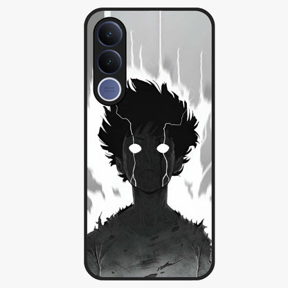 Awakened Inner Rage Glass Case showing flat back view with intense artistic artwork and glossy glass finish.