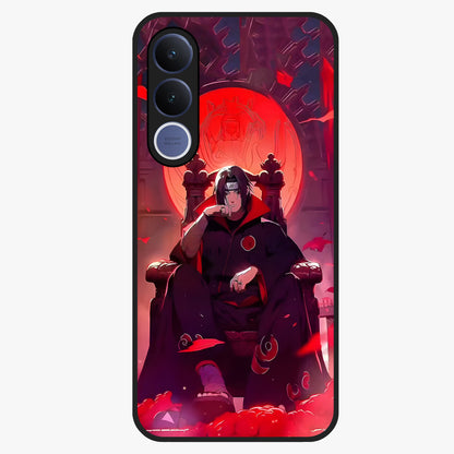Blood Moon Sovereign Glass Case showing flat back view with mystical blood moon artwork and glossy glass finish.