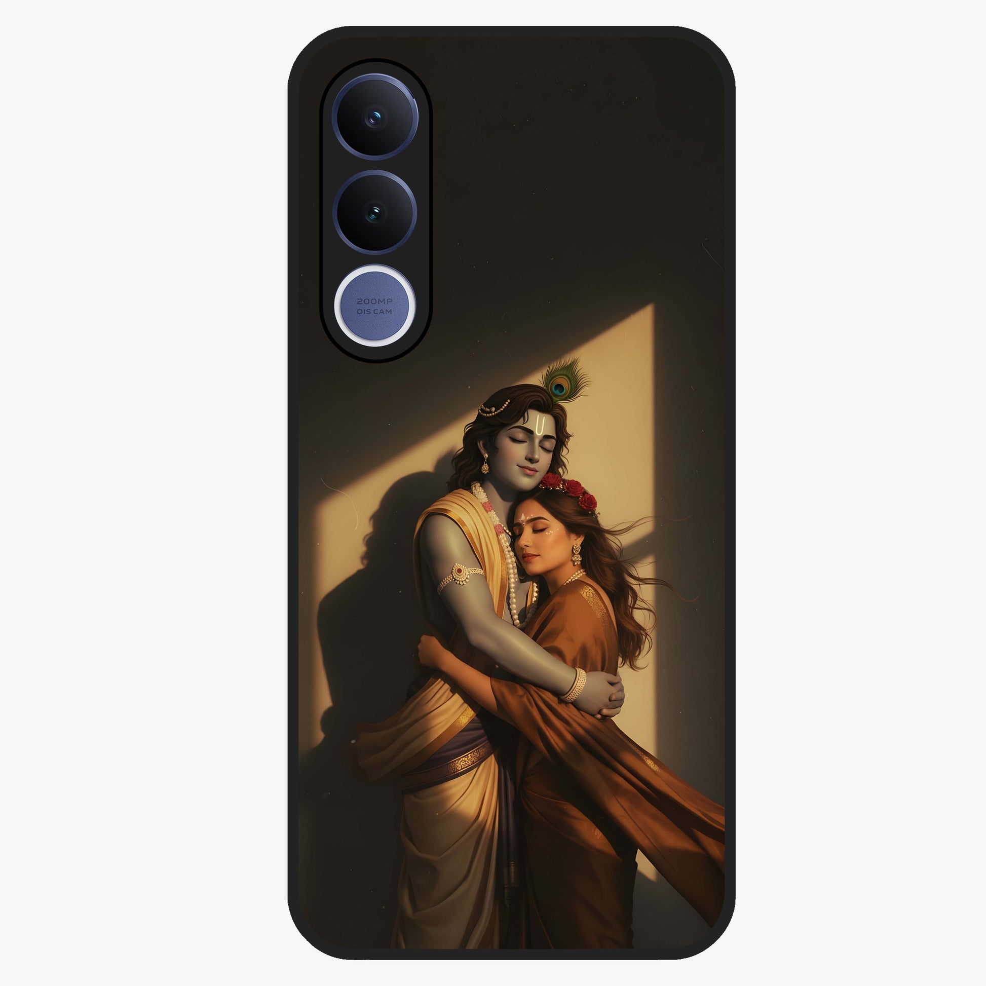 Divine Eternal Love Glass Case showing flat back view with spiritual love themed artwork and glossy glass finish.