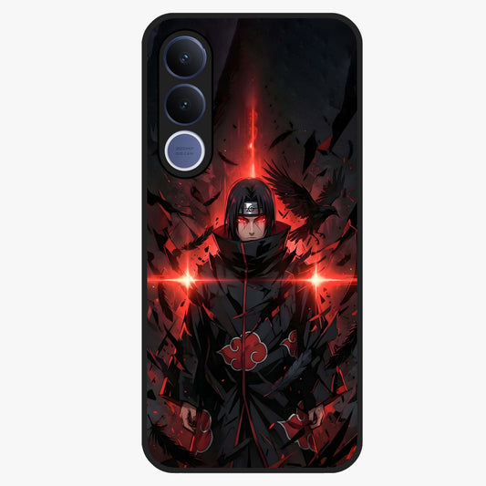 Focused Blade Discipline Glass Case showing flat back view with warrior sword themed artwork and glossy glass finish.