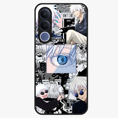Infinity Sorcerer Chaos Glass Case showing flat back view with mystical sorcerer themed artwork and glossy glass finish.