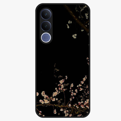 Petal Moon Light With Custom Name Glass Case showing flat back view with floral moonlight artwork and personalized name design.