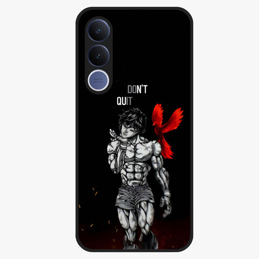 Rise Beyond Limits Glass Case showing flat back view with motivational typography artwork and glossy glass finish.