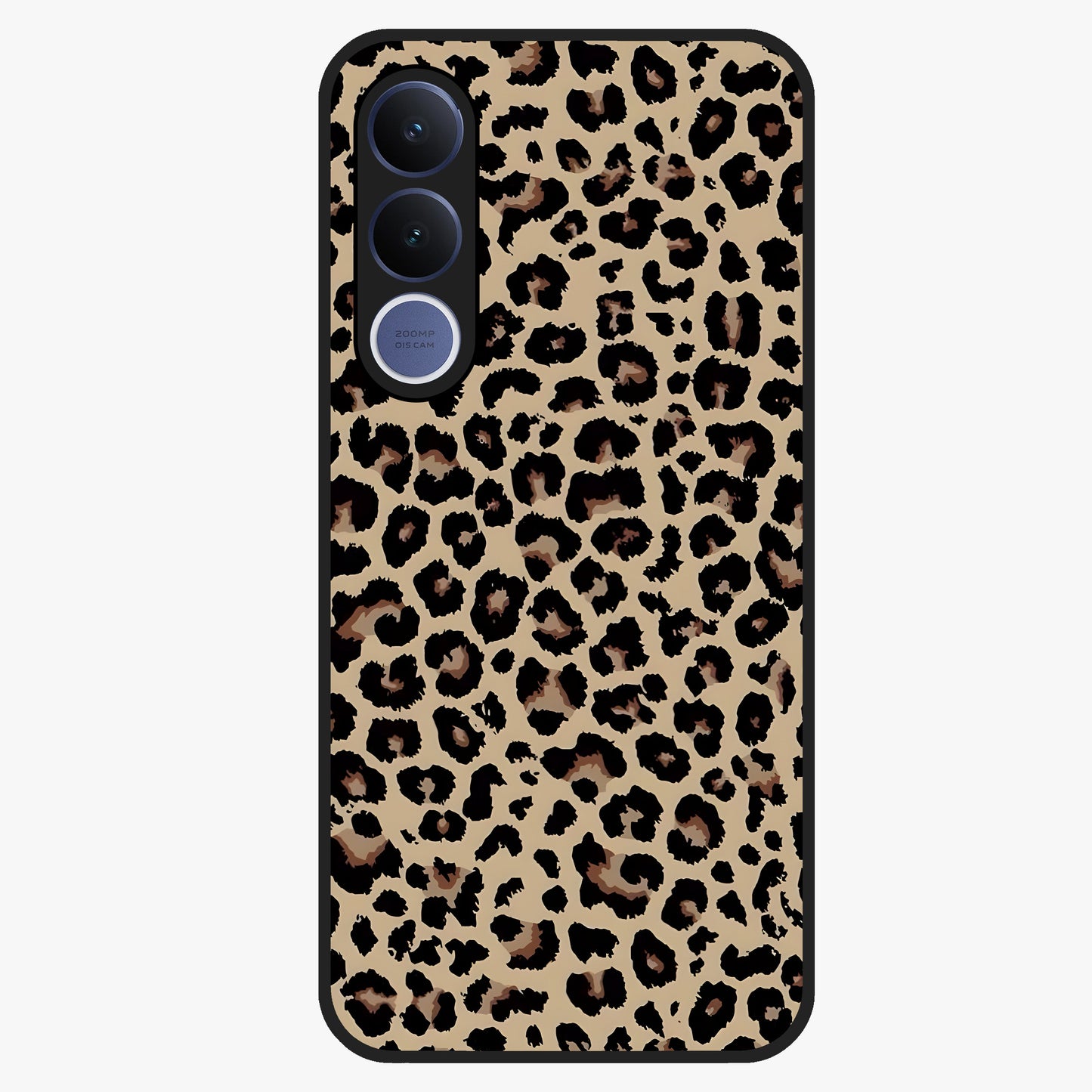 Savage Chic Pattern Glass Case showing flat back view with stylish patterned artwork and glossy glass finish.