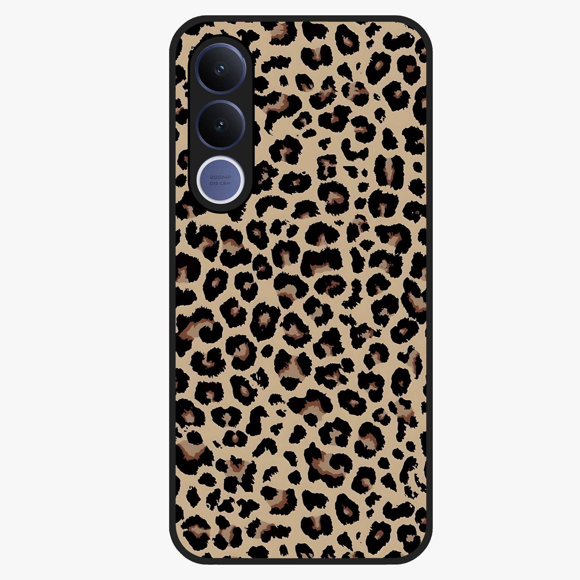 Savage Chic Pattern Glass Case showing flat back view with stylish patterned artwork and glossy glass finish.