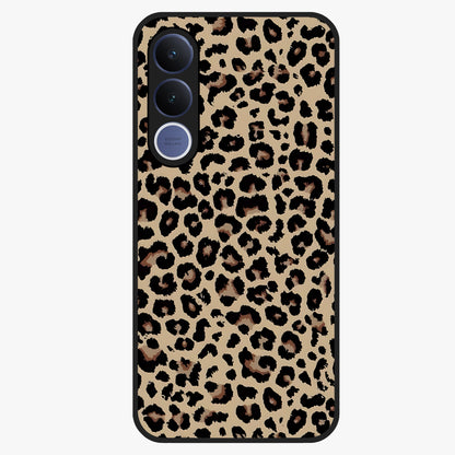 Savage Chic Pattern Glass Case showing flat back view with stylish patterned artwork and glossy glass finish.