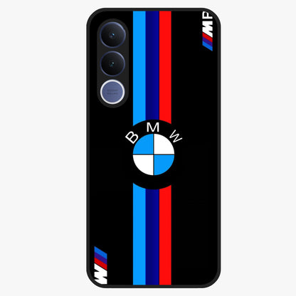 Turbo BMW Beast Glass Case showing flat back view with high performance sports car artwork and glossy glass finish.