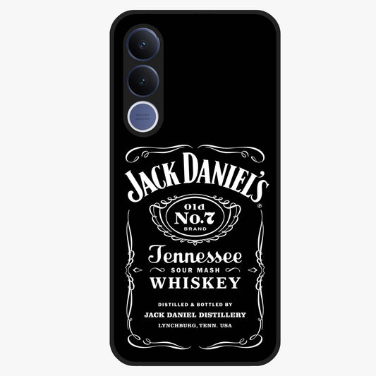 Vintage Whiskey Heritage Glass Case showing flat back view with classic whiskey inspired artwork and glossy glass finish.