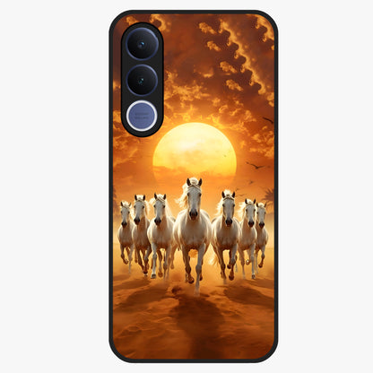 Wild Sunset Majesty Glass Case showing flat back view with majestic sunset landscape artwork and glossy glass finish.