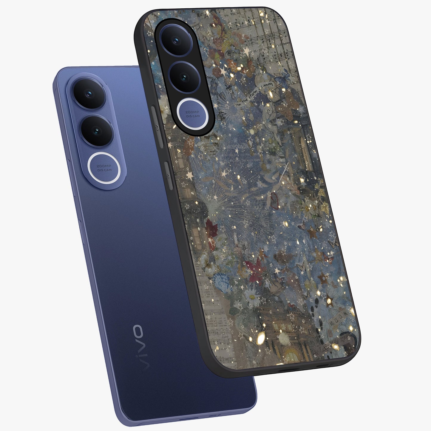 Aesthetic Astrolophia Glass Case displayed in angled mockup highlighting artistic aesthetic elements and smooth glass surface.