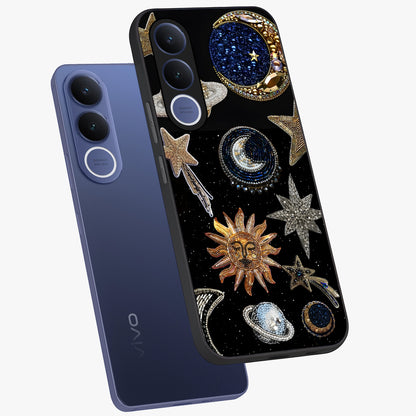 Celestial Gem Constellations Glass Case displayed in angled mockup highlighting gemstone inspired constellation design.