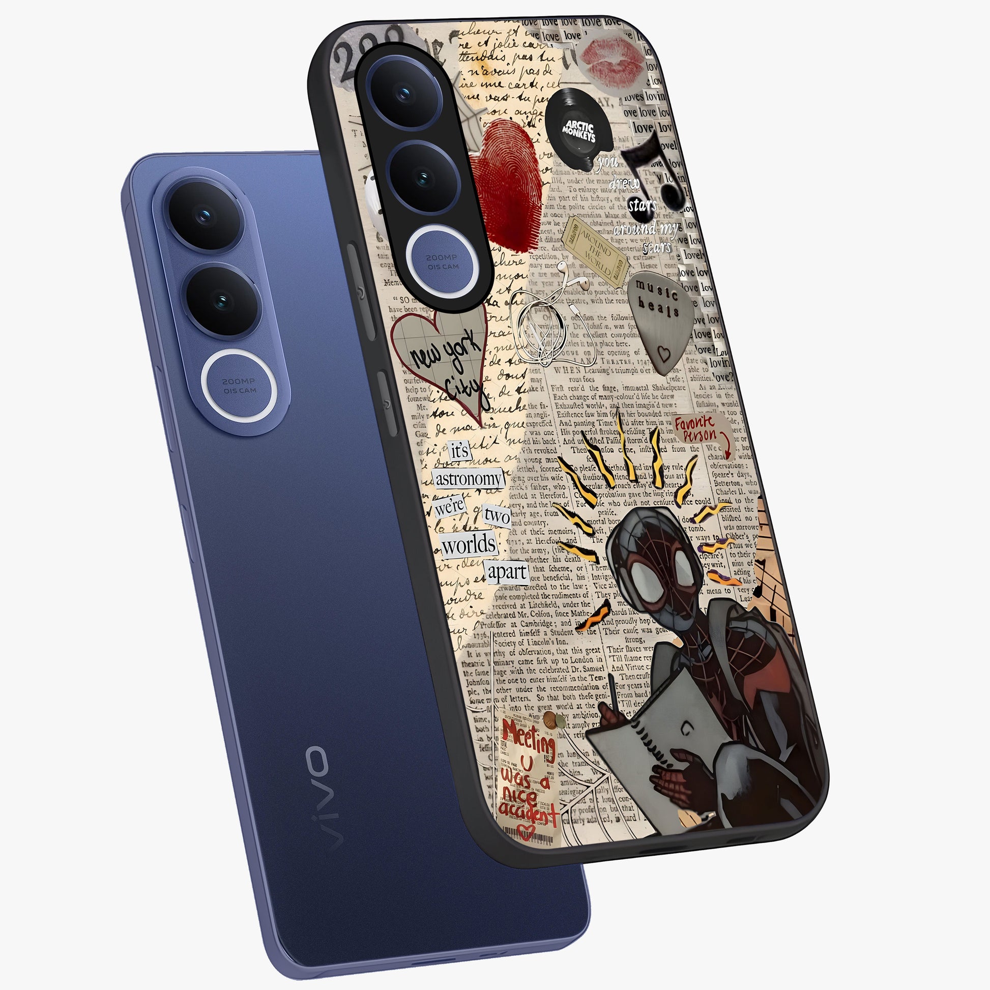 City Dream Sketch Glass Case displayed in angled mockup highlighting minimal city illustration with aesthetic sketch style.
