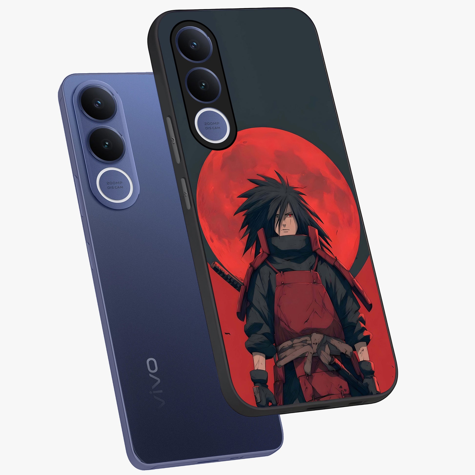Crimson Moon Warlord Glass Case displayed in angled mockup highlighting dramatic crimson moon design with fantasy aesthetic.