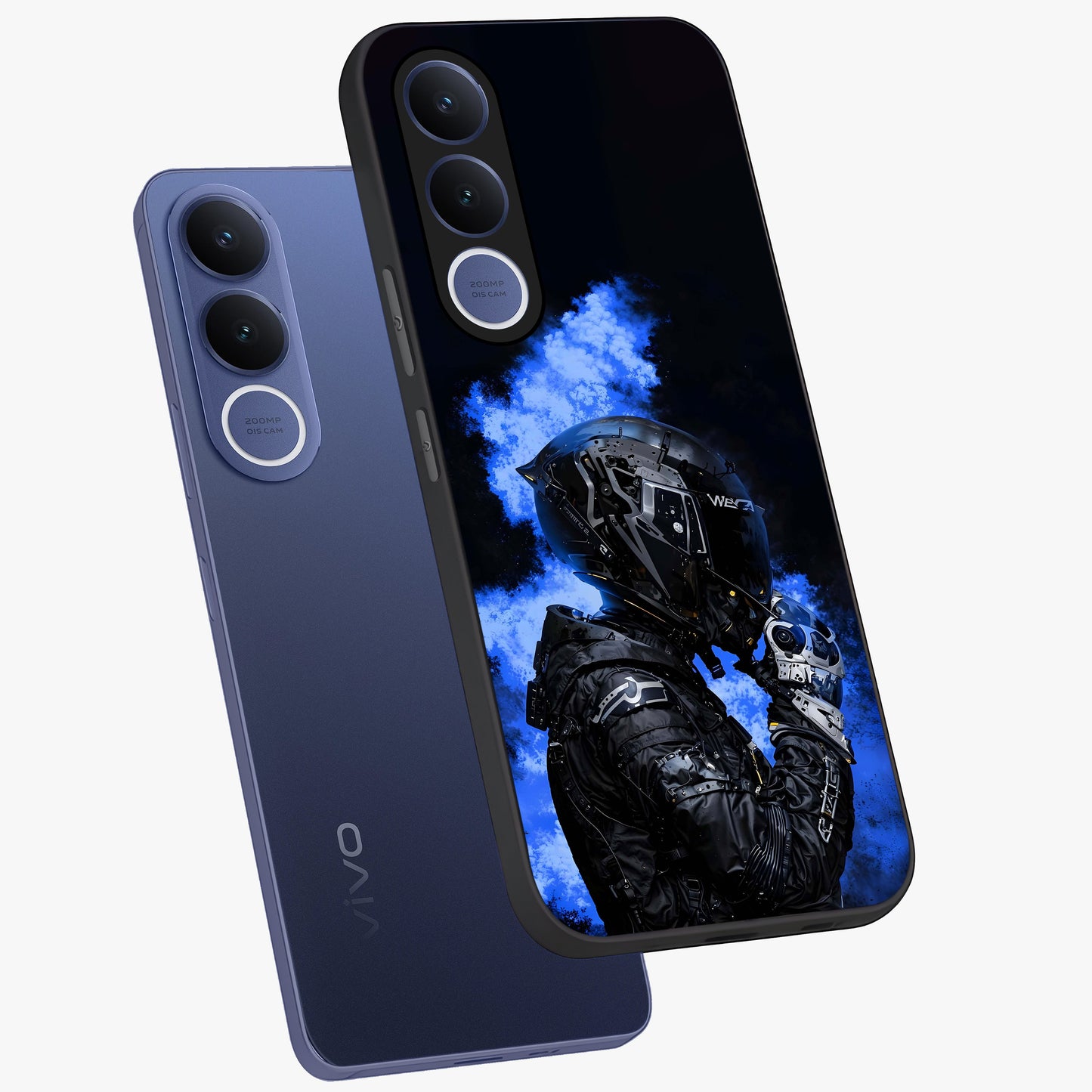 Cyber Sentinel Protocol Glass Case displayed in angled mockup highlighting digital cyber design with sci-fi aesthetic style.