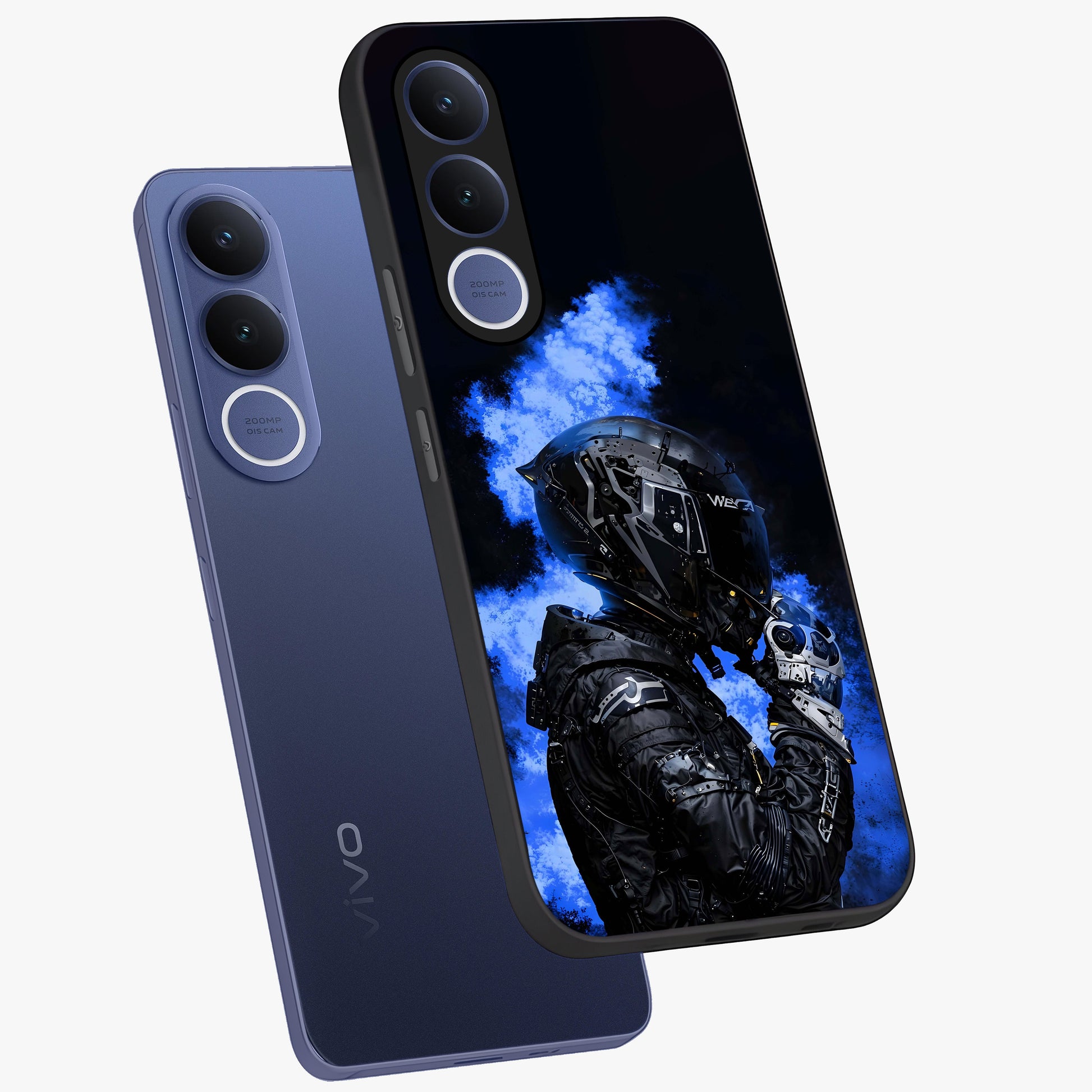 Cyber Sentinel Protocol Glass Case displayed in angled mockup highlighting digital cyber design with sci-fi aesthetic style.
