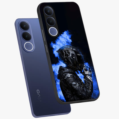 Cyber Sentinel Protocol Glass Case displayed in angled mockup highlighting digital cyber design with sci-fi aesthetic style.