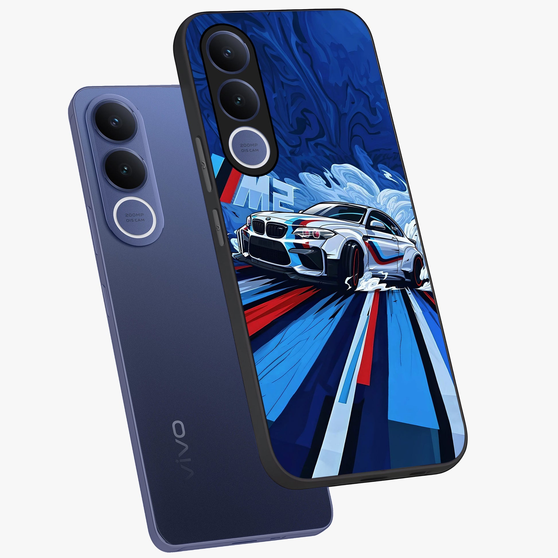 Drift Power Rush Glass Case displayed in angled mockup highlighting powerful drift car design with sporty aesthetic style.