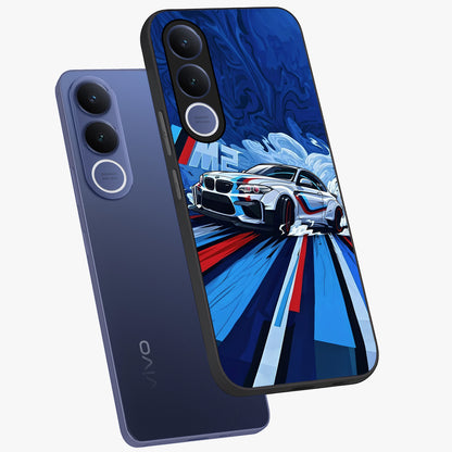 Drift Power Rush Glass Case displayed in angled mockup highlighting powerful drift car design with sporty aesthetic style.